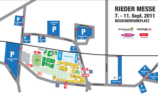 Lageplan der Parkplätze in Ried, Oberösterreich