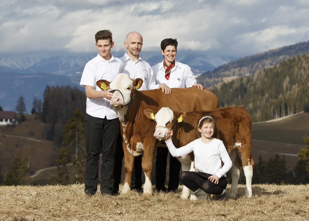 Fam. Luschnig, Obdach, Steiermark, Fleckviehzüchter des Jahres 2016