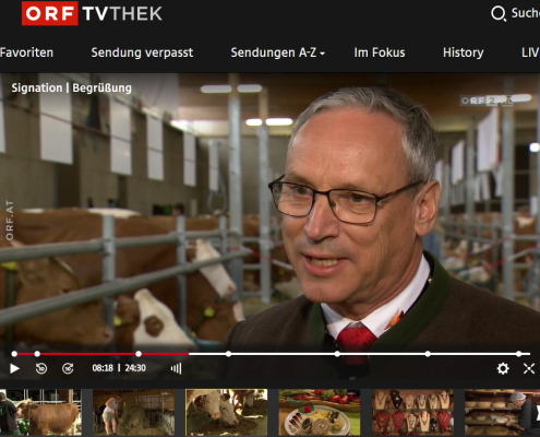 Beitrag über Bundesfleckviehschau in Land und Leute, nachzuschauen in der ORF TVTHEK