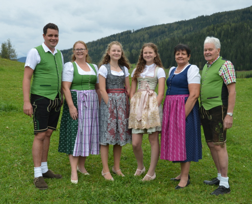 Familie König, v. l. n. r.: Günther, Andrea, Anna, Emma, Maria und Franz