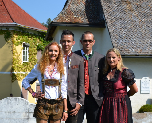Familie Pirker, v. l.: Tochter Stephanie, Sohn Raphael, Betriebsführer Josef und seine Frau Andrea