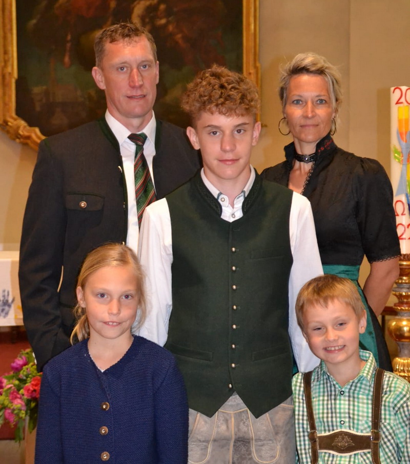 Christian Rechberger mit Partnerin Doris und den Kindern (v. l.) Magdalena, Phillip und Raphael